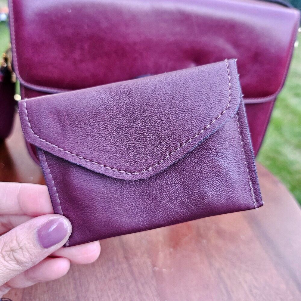 Vintage CELINE Horse Carriage Burgundy Italy Leather Shoulder Bag w Wallet - Picture 14 of 16